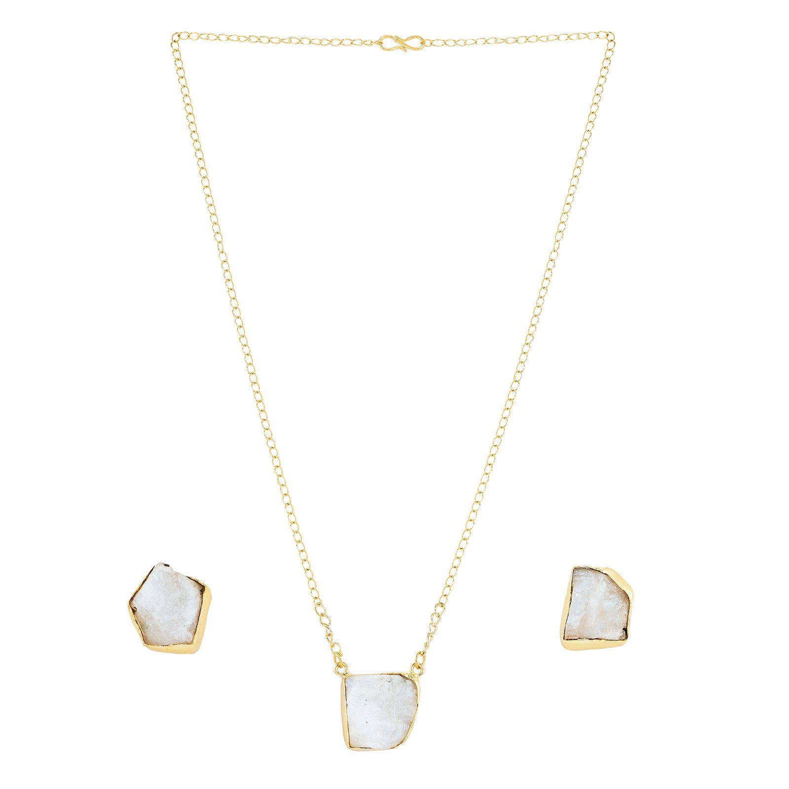 Teejh Ishaya White Natural Stone Necklace Set