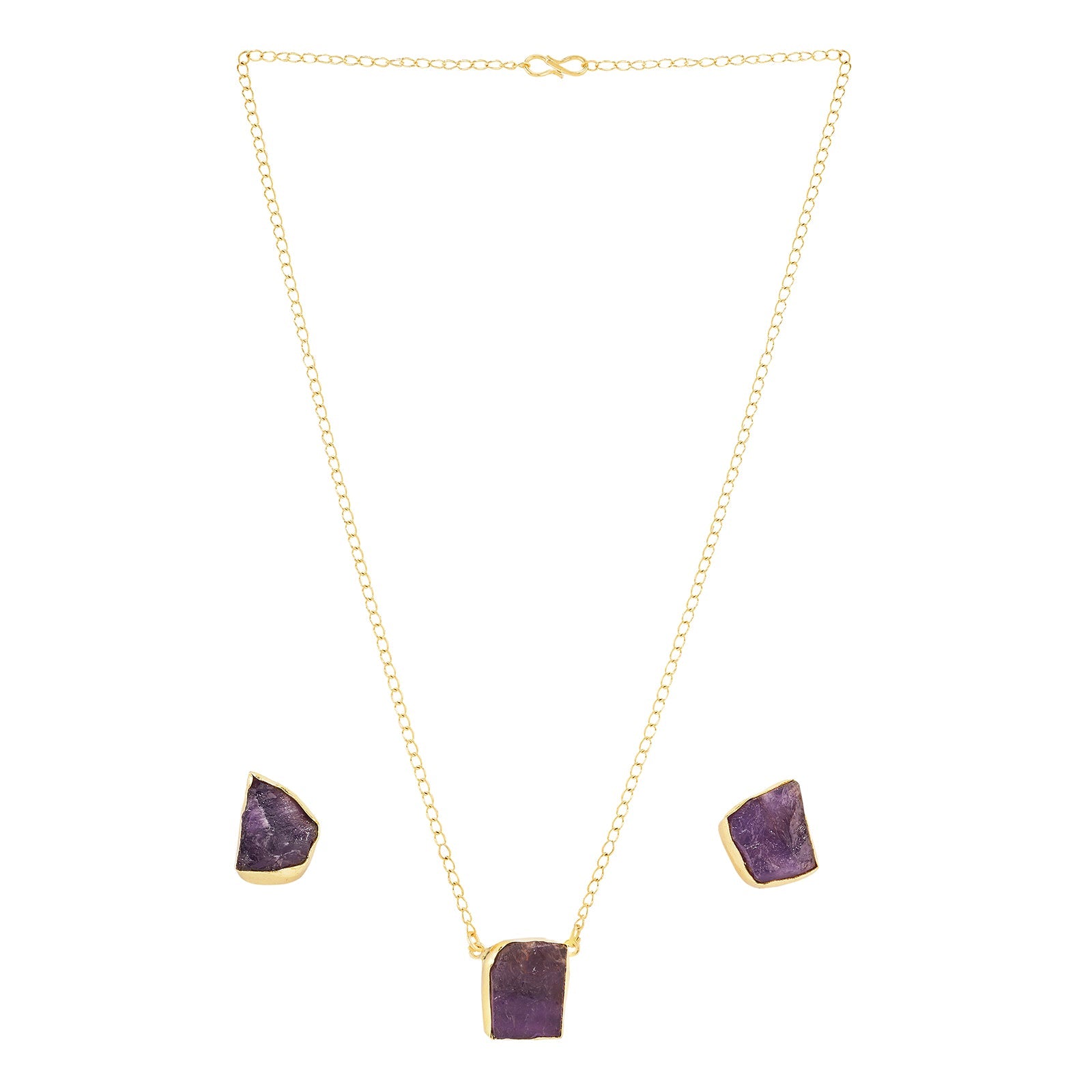 Teejh Ishaya Purple Natural Stone Necklace Set