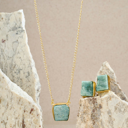 Teejh Ishaya Turquoise Natural Stone Necklace Set