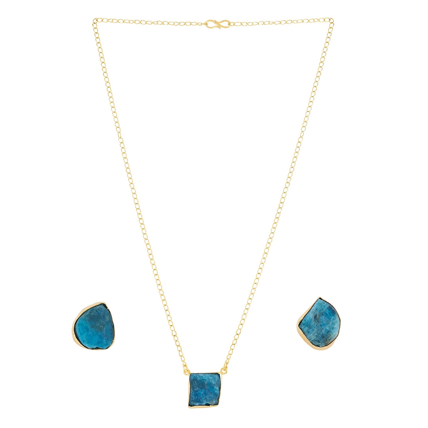 Teejh Ishaya Dark Blue Natural Stone Necklace Set
