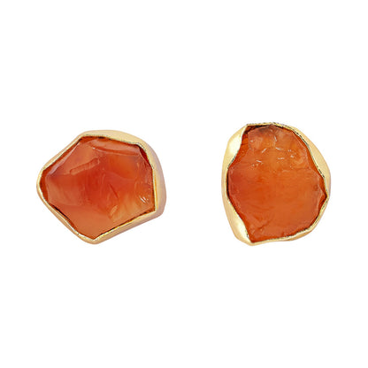 Teejh Seraya Orange Natural Stone Necklace Set