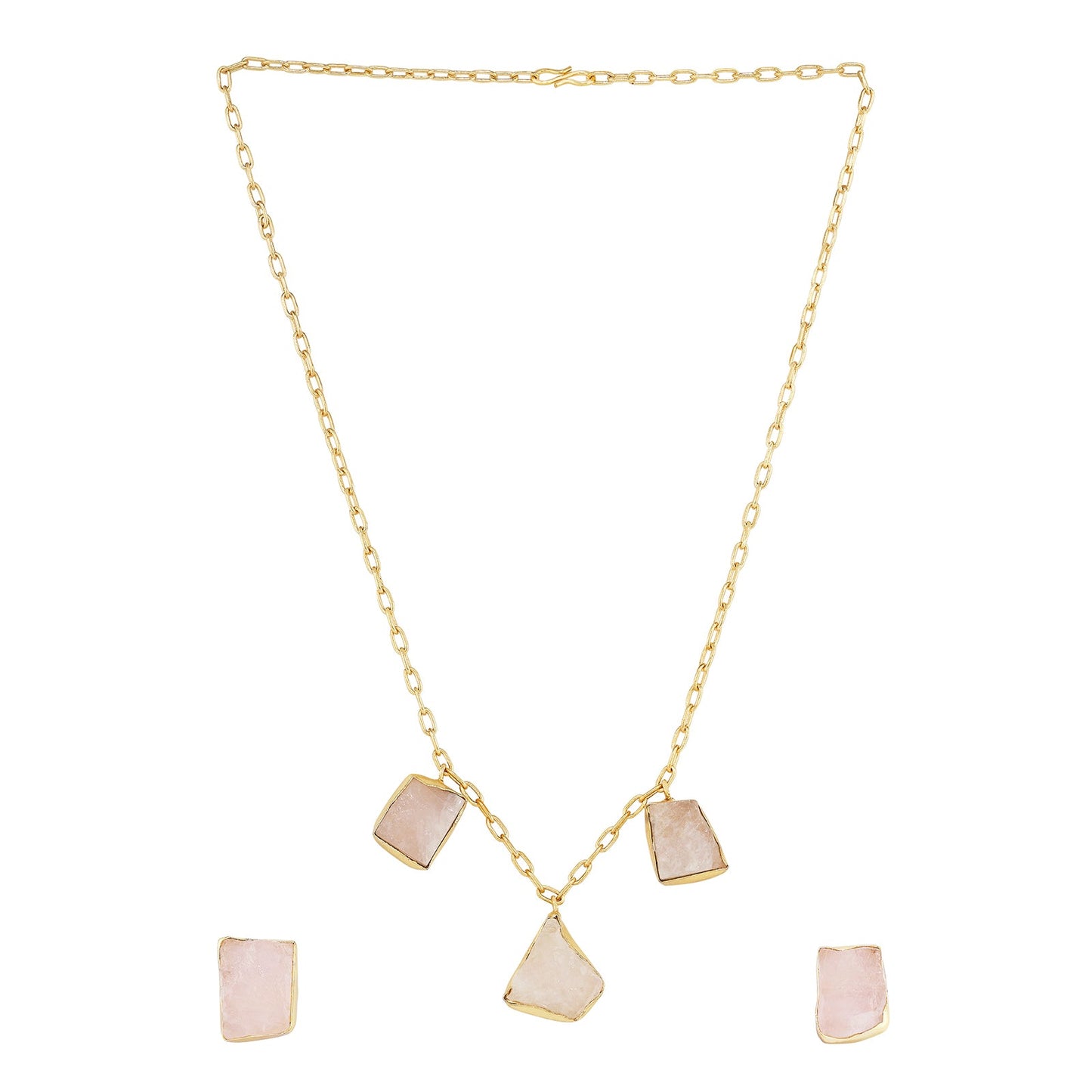 Teejh Seraya Pink Natural Stone Necklace Set