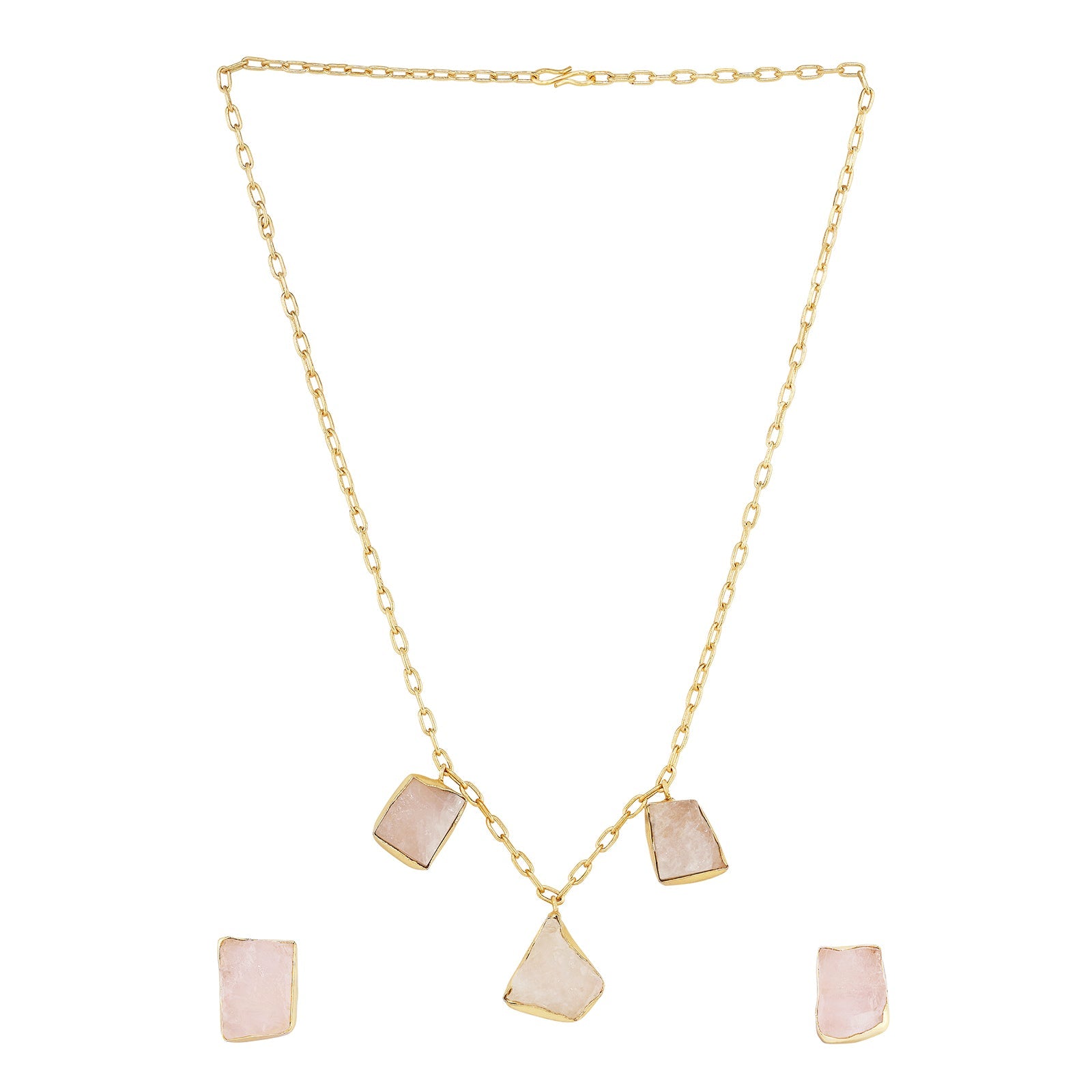 Teejh Seraya Pink Natural Stone Necklace Set