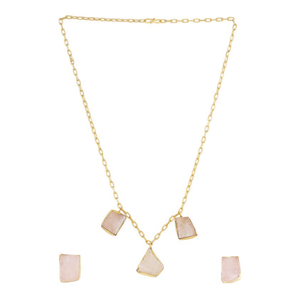 Teejh Seraya Pink Natural Stone Necklace Set