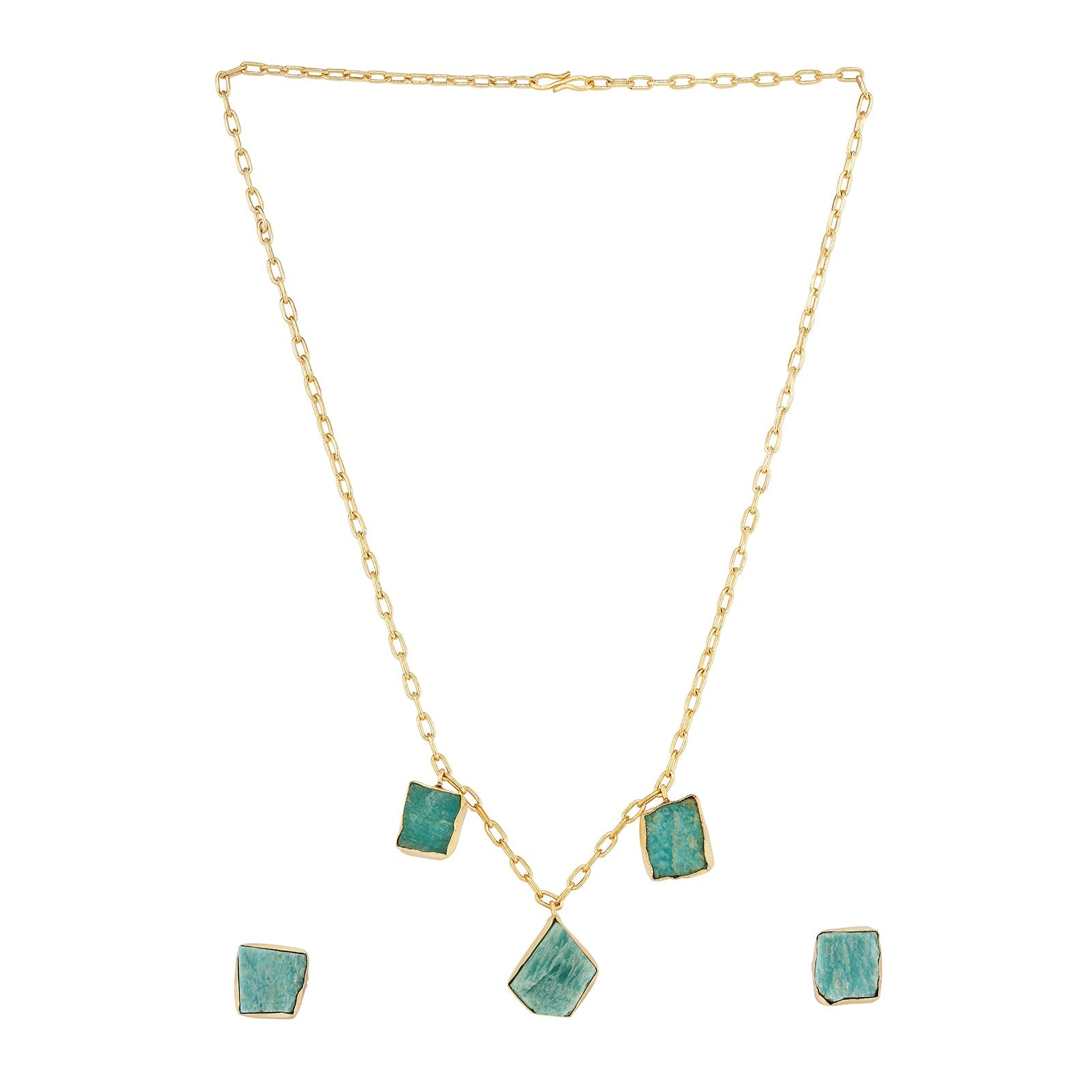 Teejh Seraya Turquoise Natural Stone Necklace Set