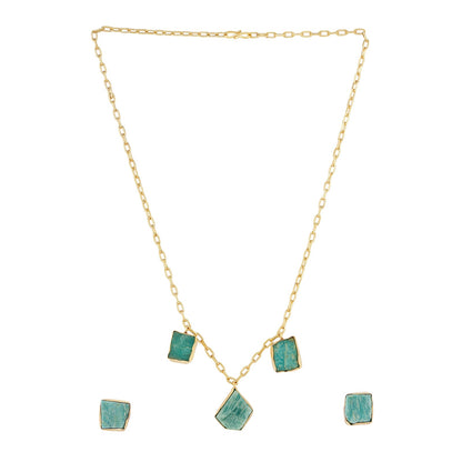 Teejh Seraya Turquoise Natural Stone Necklace Set
