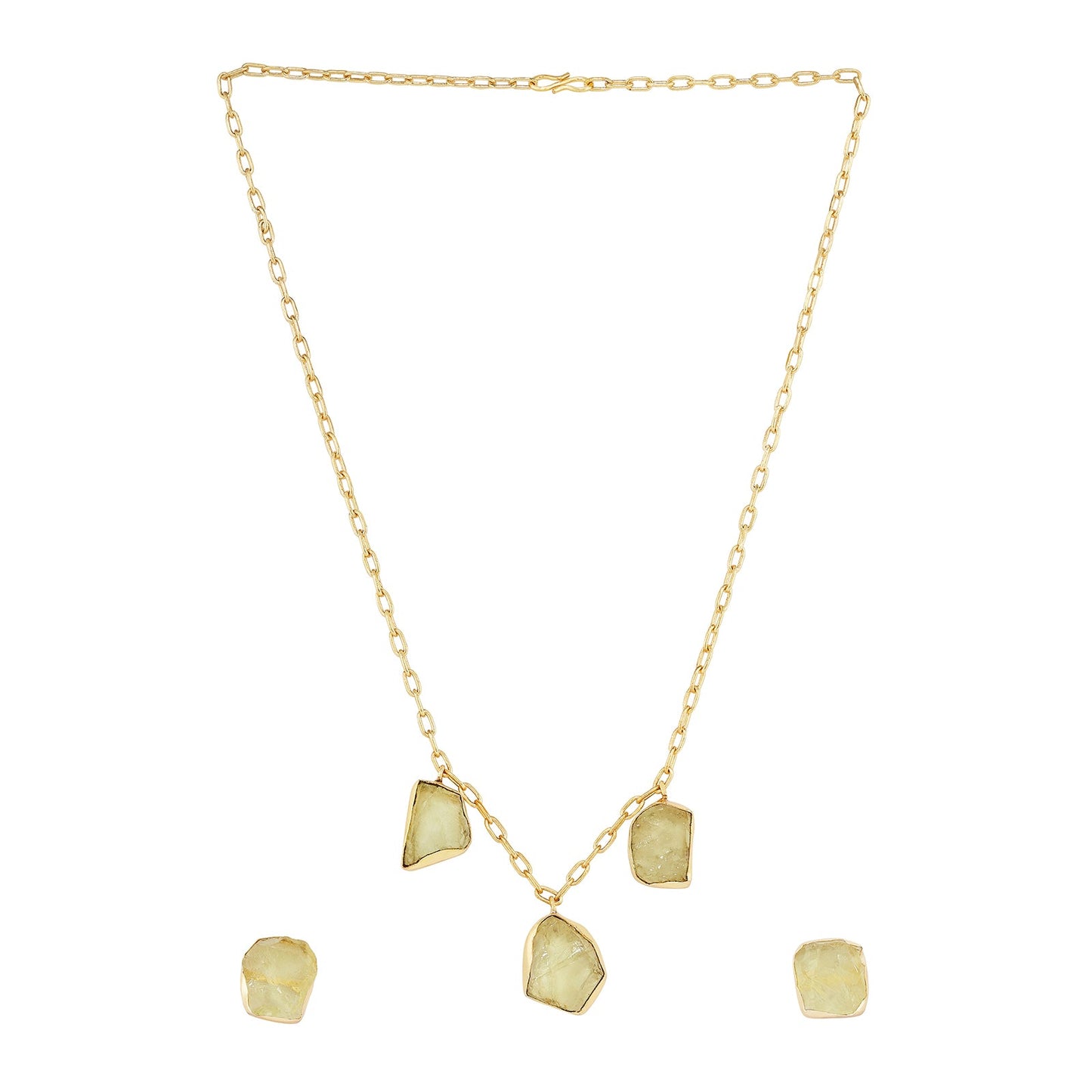 Teejh Seraya Yellow Natural Stone Necklace Set