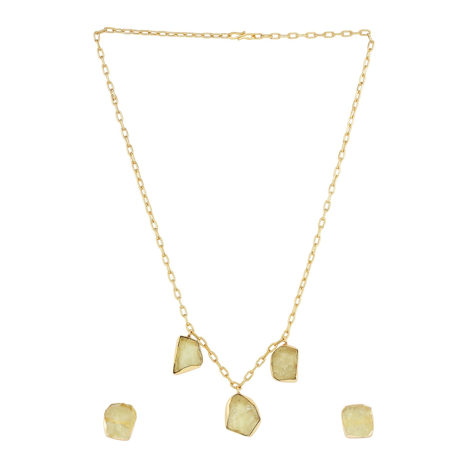 Teejh Seraya Yellow Natural Stone Necklace Set