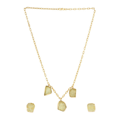 Teejh Seraya Yellow Natural Stone Necklace Set