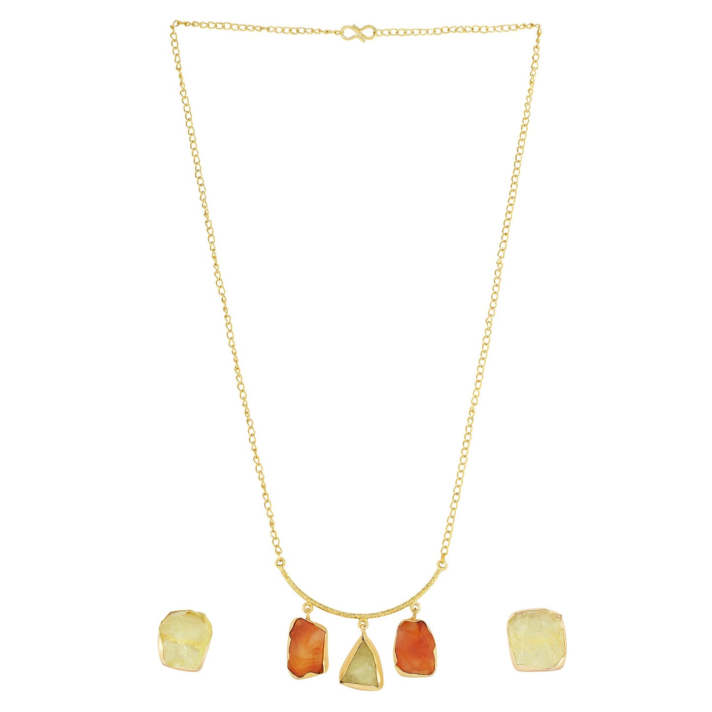 Teejh Alara Orange and Yellow Natural Necklace Set