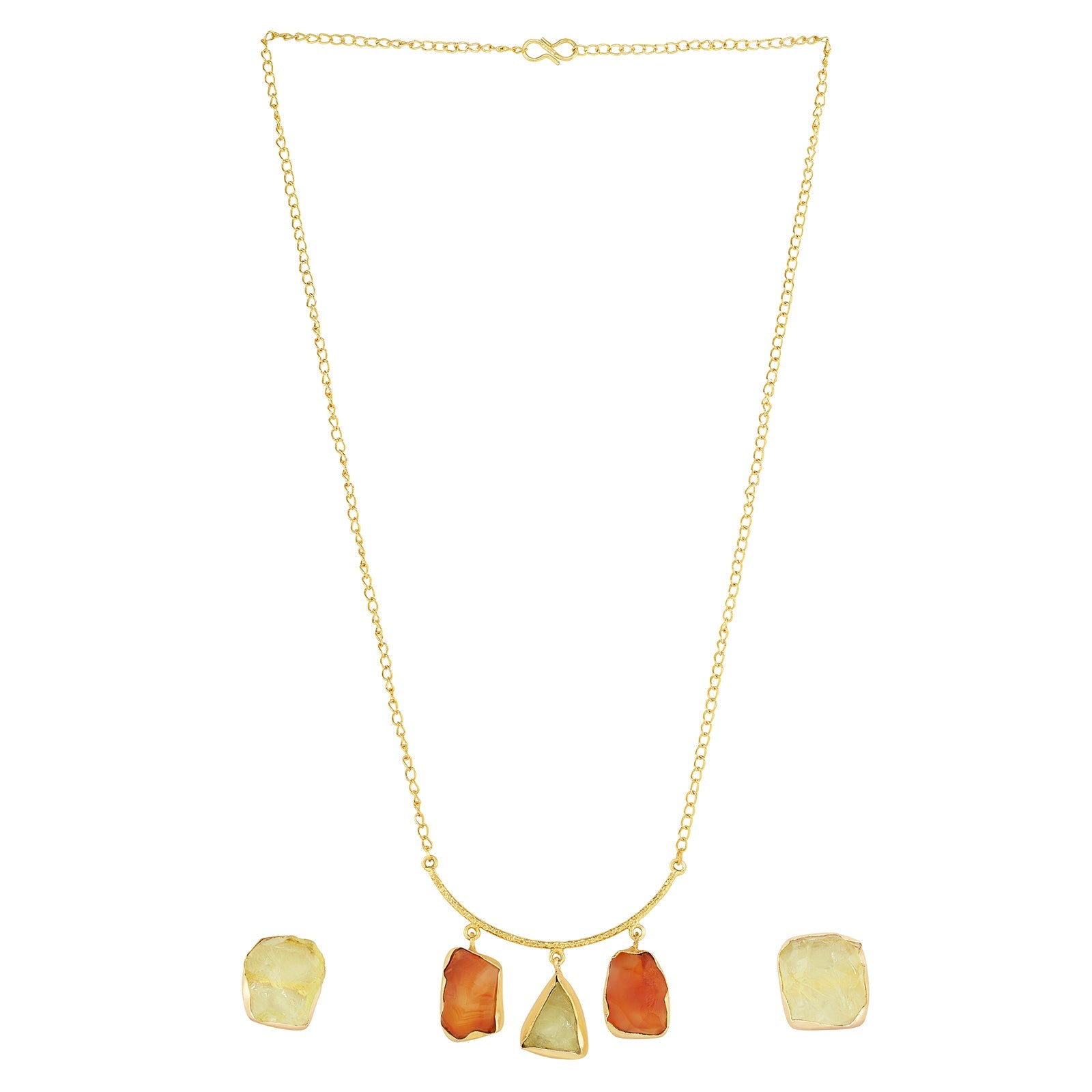 Teejh Alara Orange and Yellow Natural Necklace Set