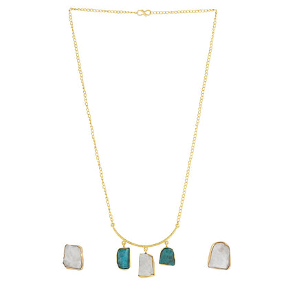 Soléa Dark Blue & White Trio Natural Necklace Set