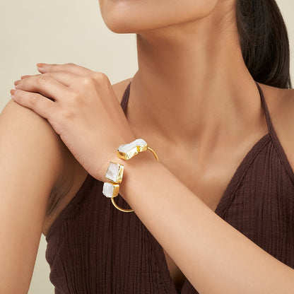 Teejh Vyana White Natural Stone Bracelet