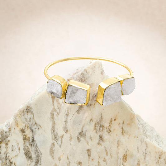 Teejh Vyana White Natural Stone Bracelet