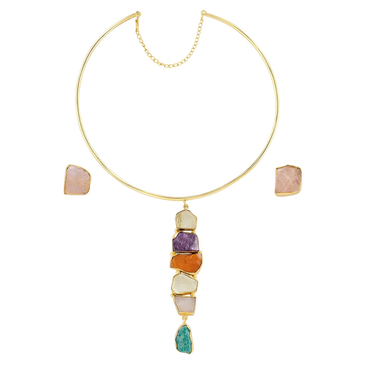 Teejh Anira Multicoloured Natural Stone Necklace Set
