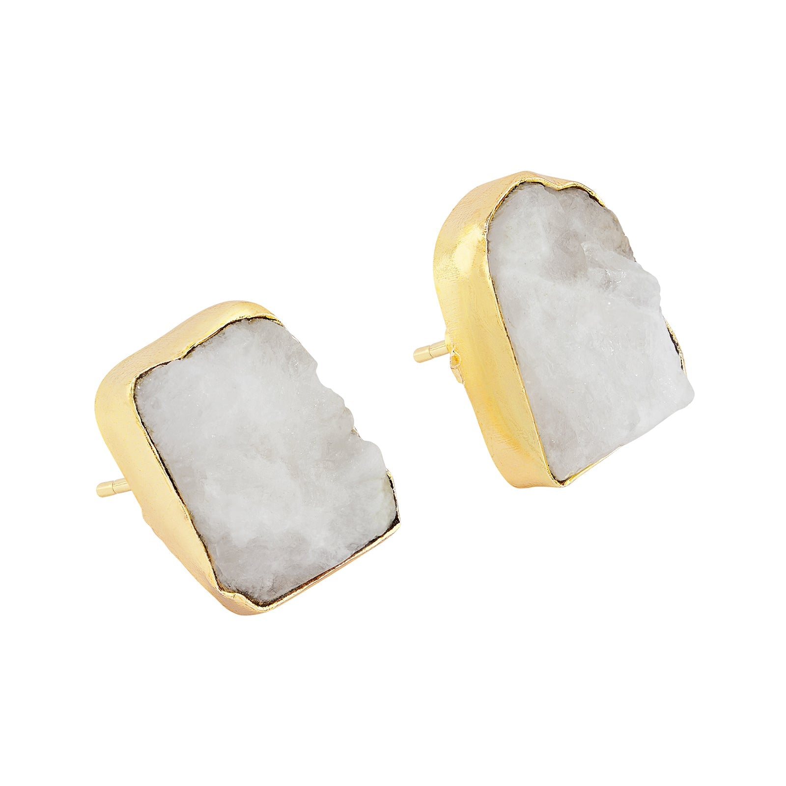 Teejh Elira White Natural Stone Earrings