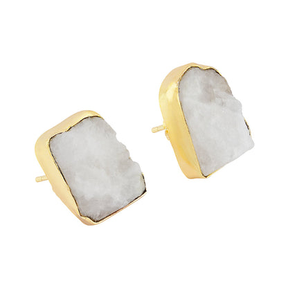 Teejh Elira White Natural Stone Earrings
