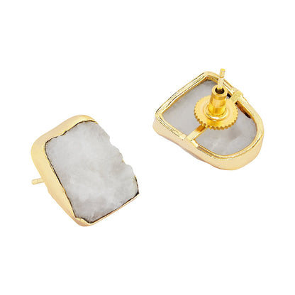 Teejh Elira White Natural Stone Earrings
