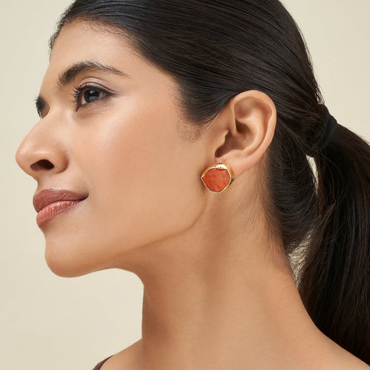 Teejh Elira Orange Natural Stone Earrings