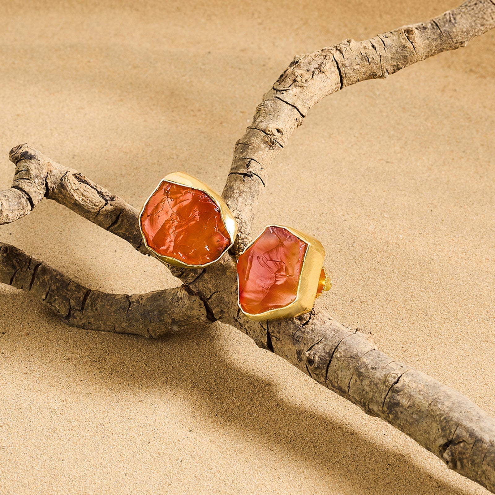 Teejh Elira Orange Natural Stone Earrings