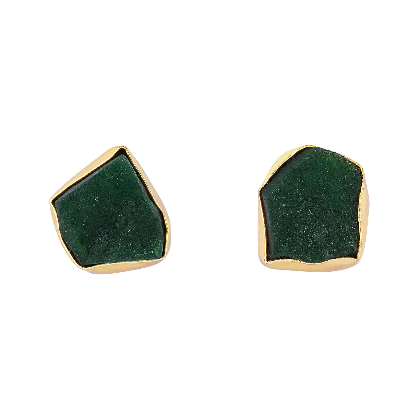Teejh Elira Dark Green Natural Stone Earrings