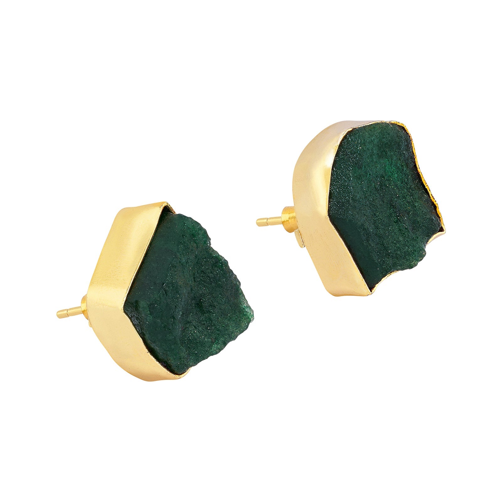 Teejh Elira Dark Green Natural Stone Earrings