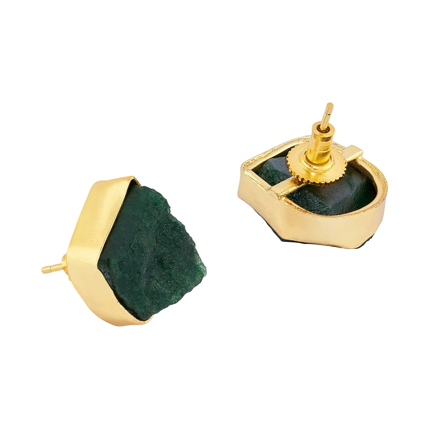Teejh Elira Dark Green Natural Stone Earrings
