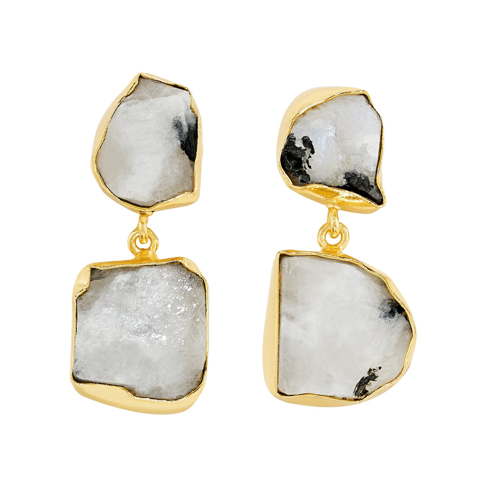 Teejh Eshira White Natural Stone Danglers
