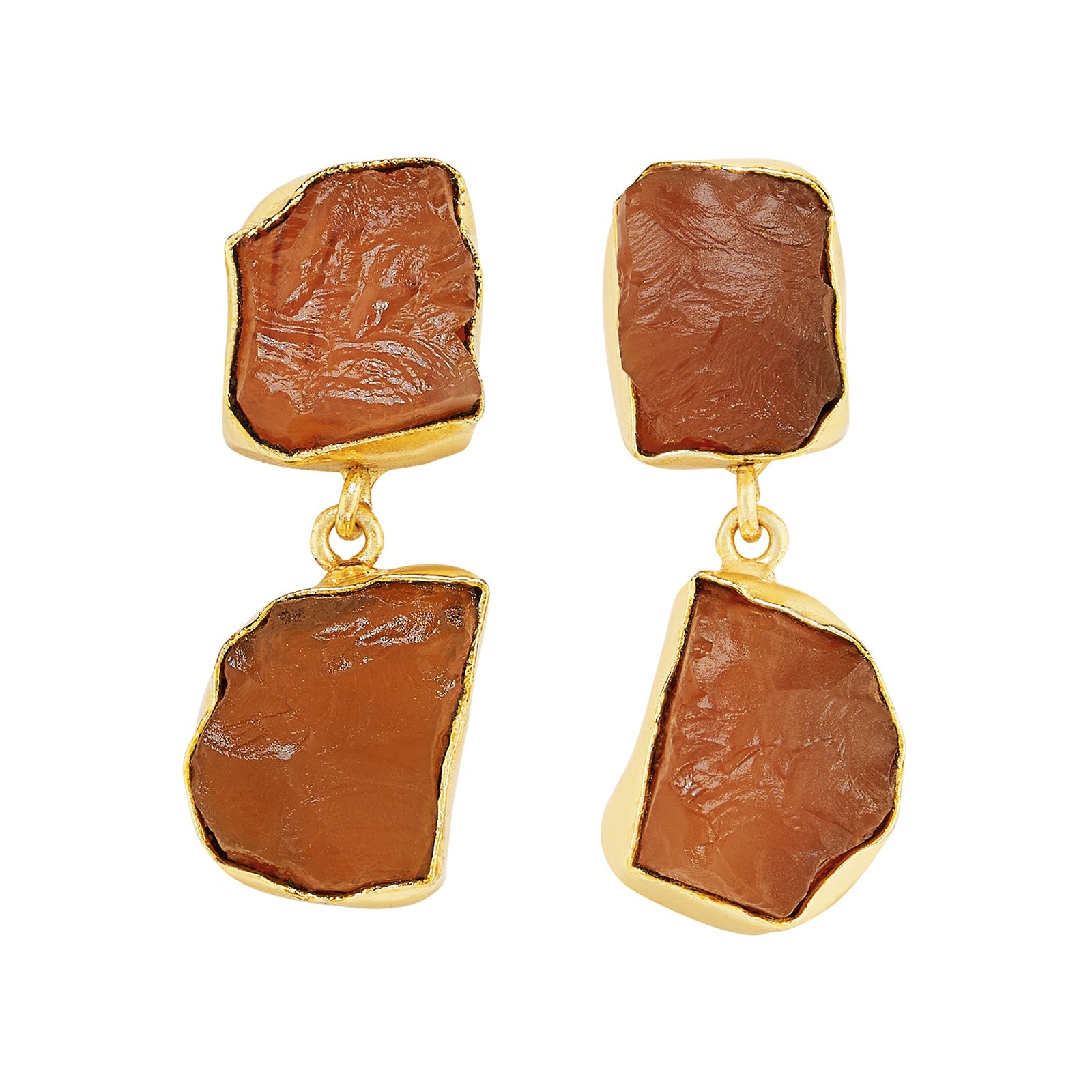 Teejh Eshira Orange Natural Stone Danglers