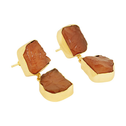 Teejh Eshira Orange Natural Stone Danglers