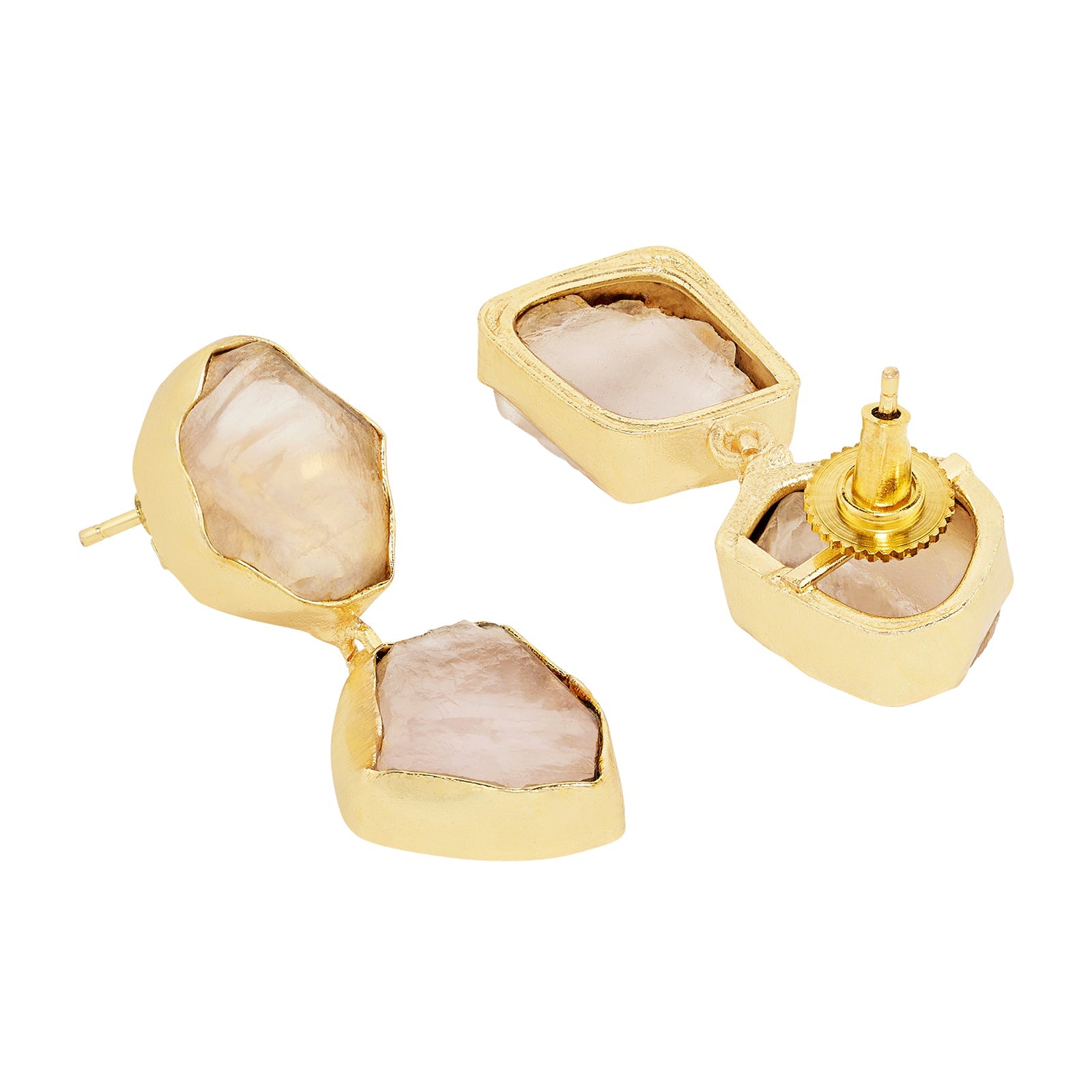 Teejh Eshira Pink Natural Stone Danglers