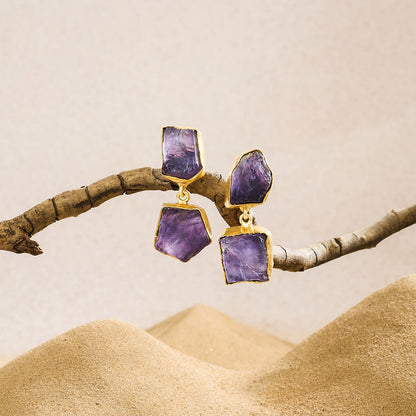Soléa Purple Natural Stone Danglers