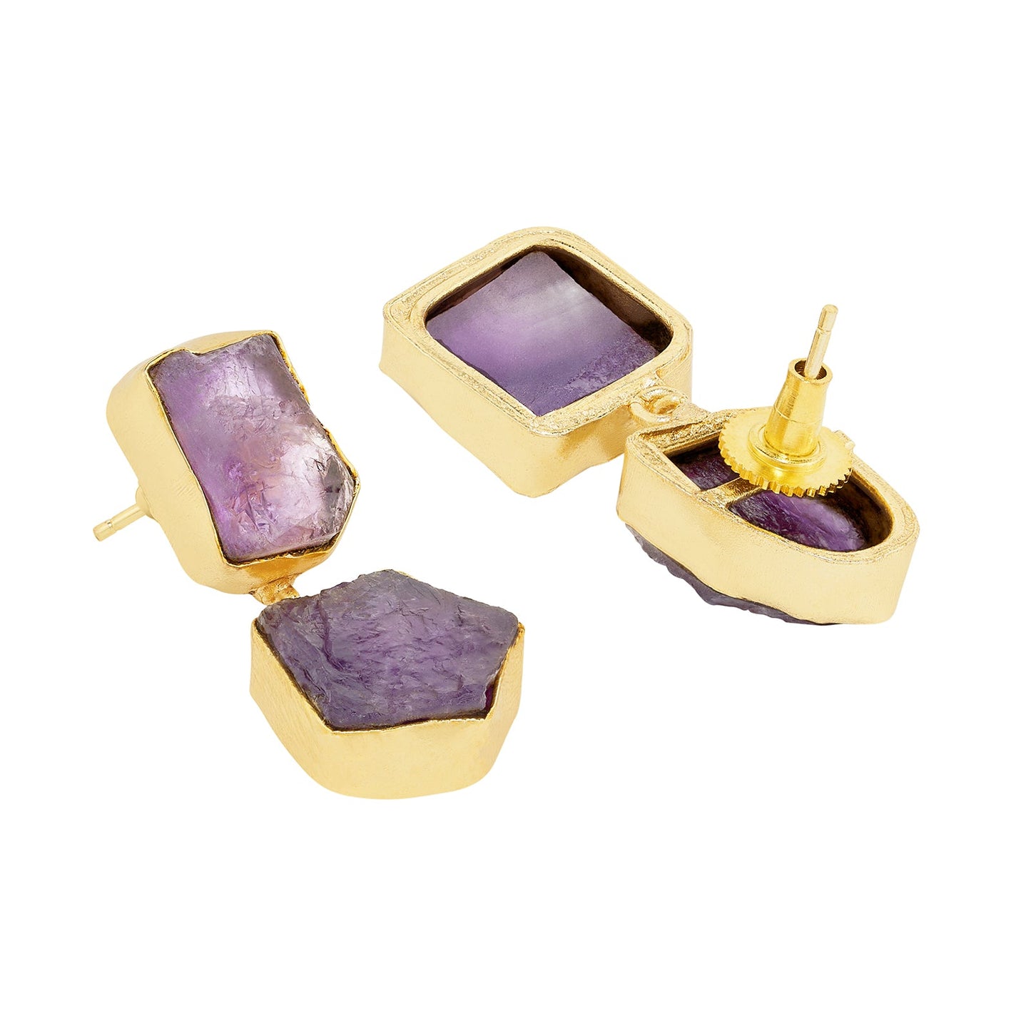 Teejh Eshira Purple Natural Stone Danglers