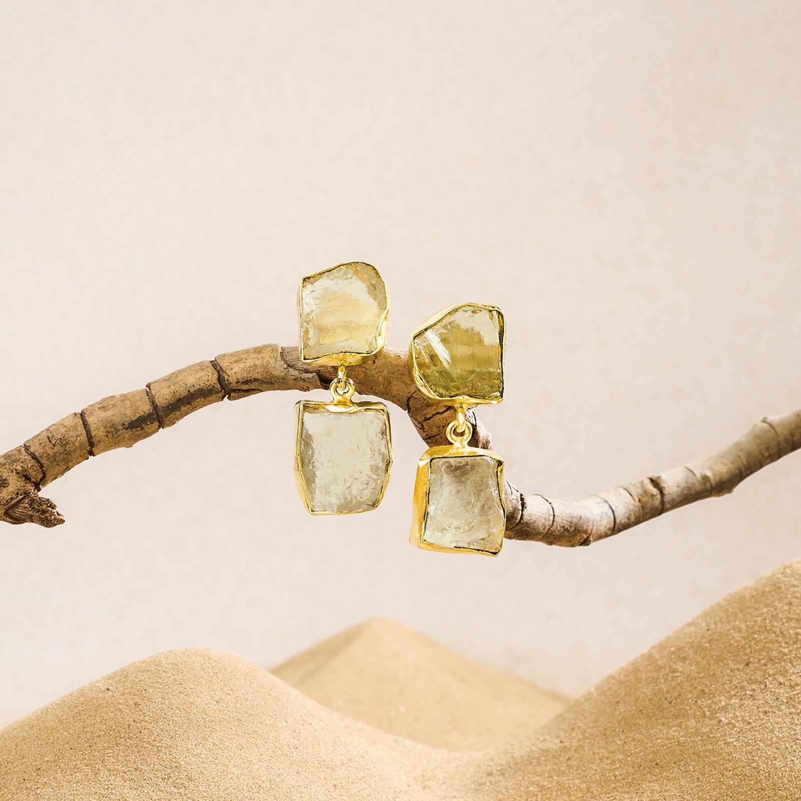 Teejh Eshira Yellow Natural Stone Danglers