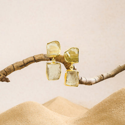 Teejh Eshira Yellow Natural Stone Danglers