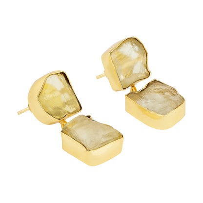 Teejh Eshira Yellow Natural Stone Danglers