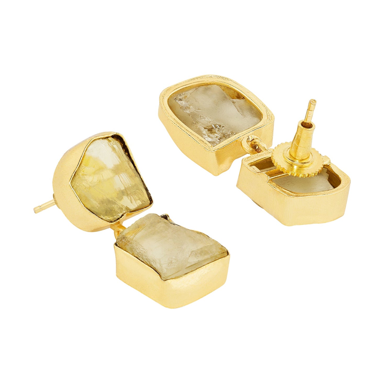 Teejh Eshira Yellow Natural Stone Danglers