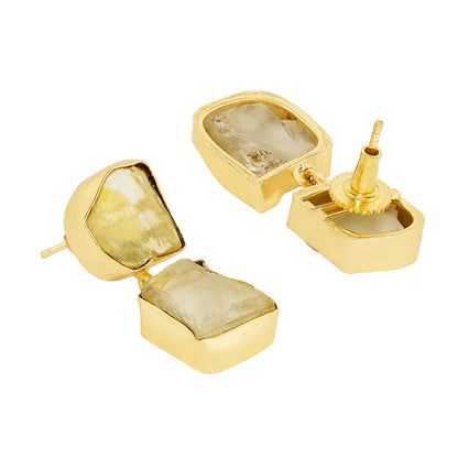 Teejh Eshira Yellow Natural Stone Danglers