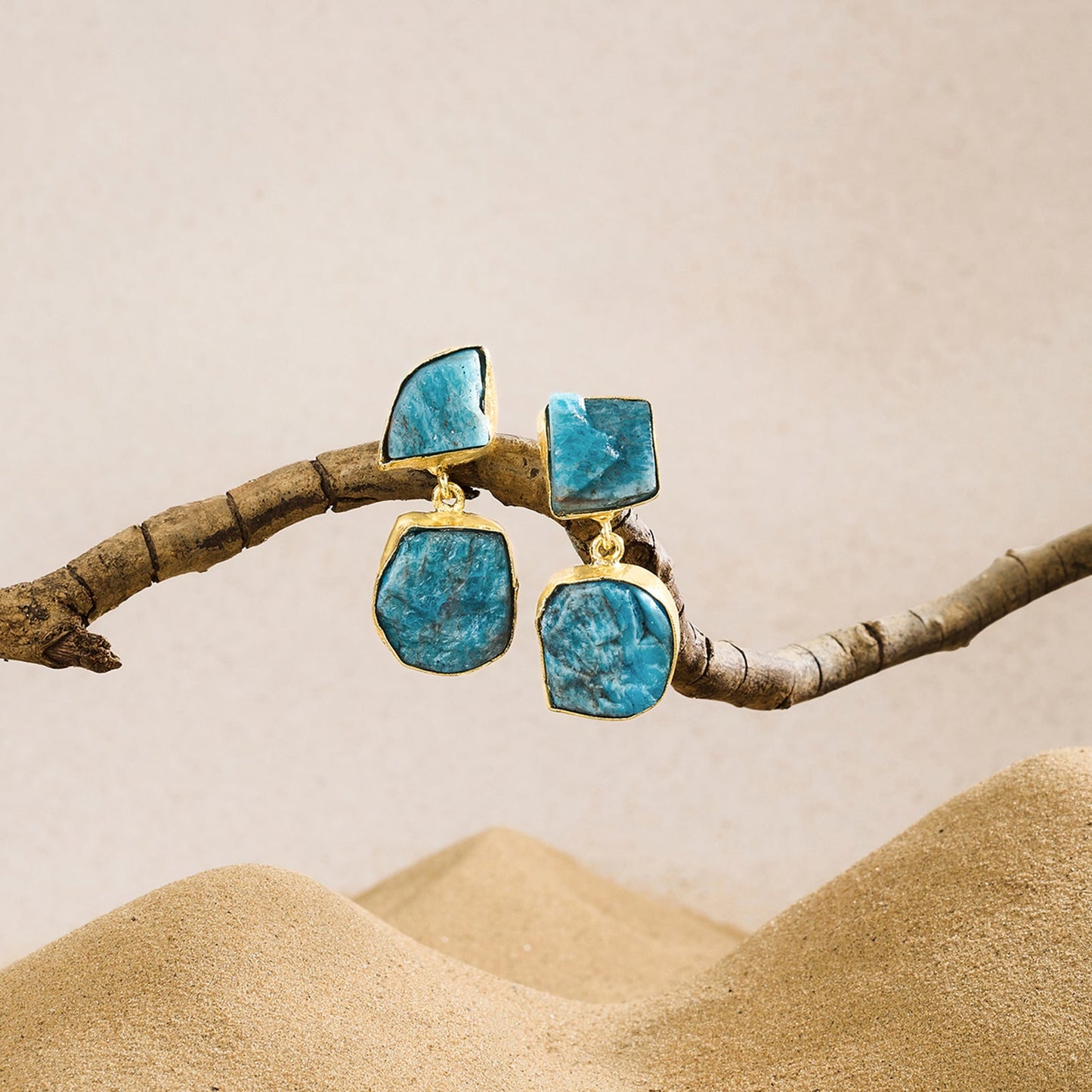 Teejh Eshira Blue Natural Stone Danglers
