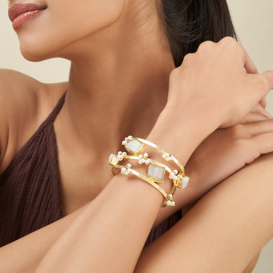 Teejh Amiraani White Natural Stone Bracelet