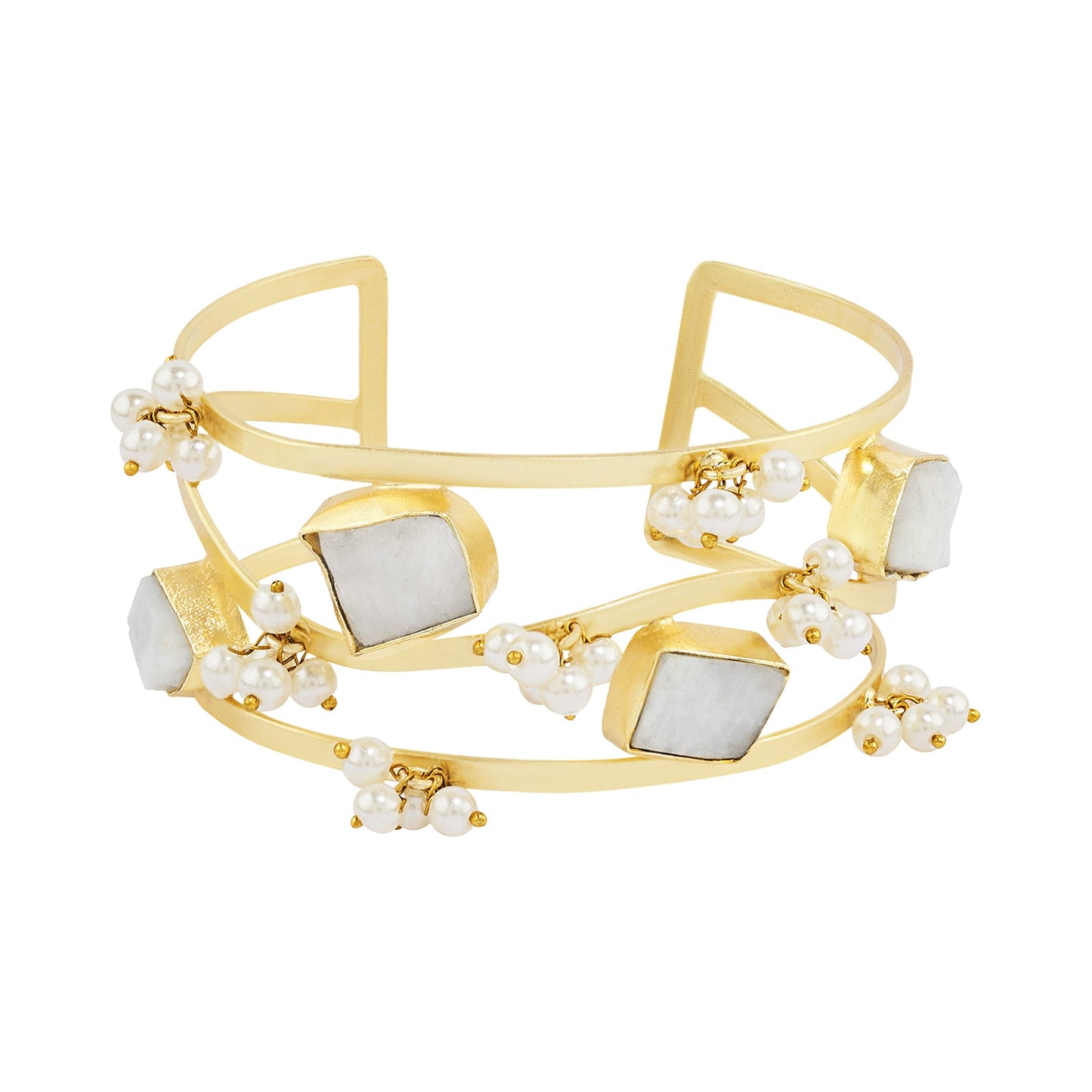 Teejh Amiraani White Natural Stone Bracelet