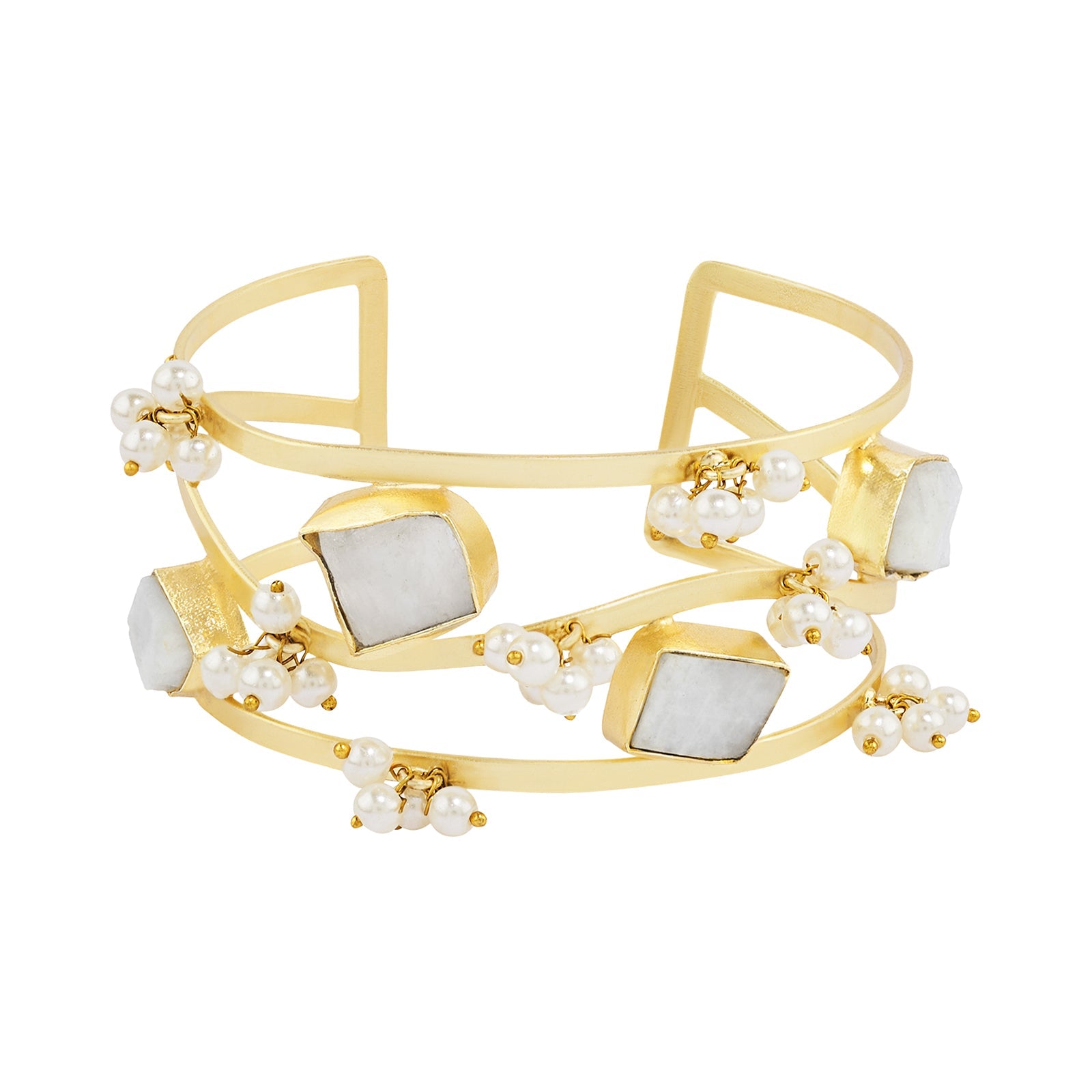 Teejh Amiraani White Natural Stone Bracelet