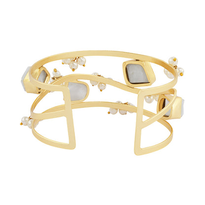 Teejh Amiraani White Natural Stone Bracelet