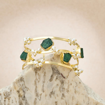 Teejh Amiraani Dark Green Natural Stone Bracelet