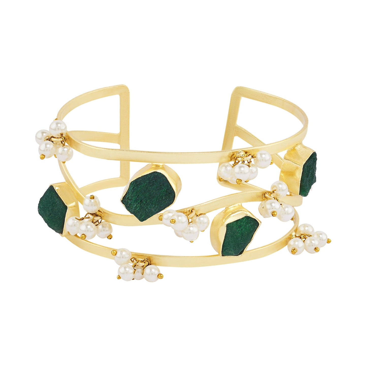 Teejh Amiraani Dark Green Natural Stone Bracelet