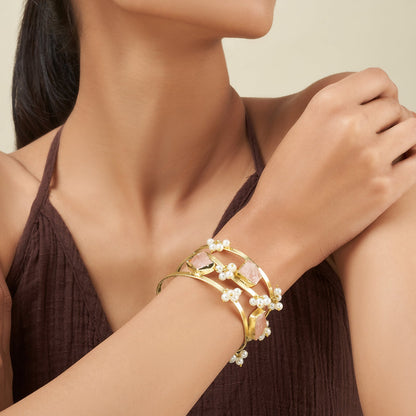 Teejh Amiraani Pink Natural Stone Bracelet