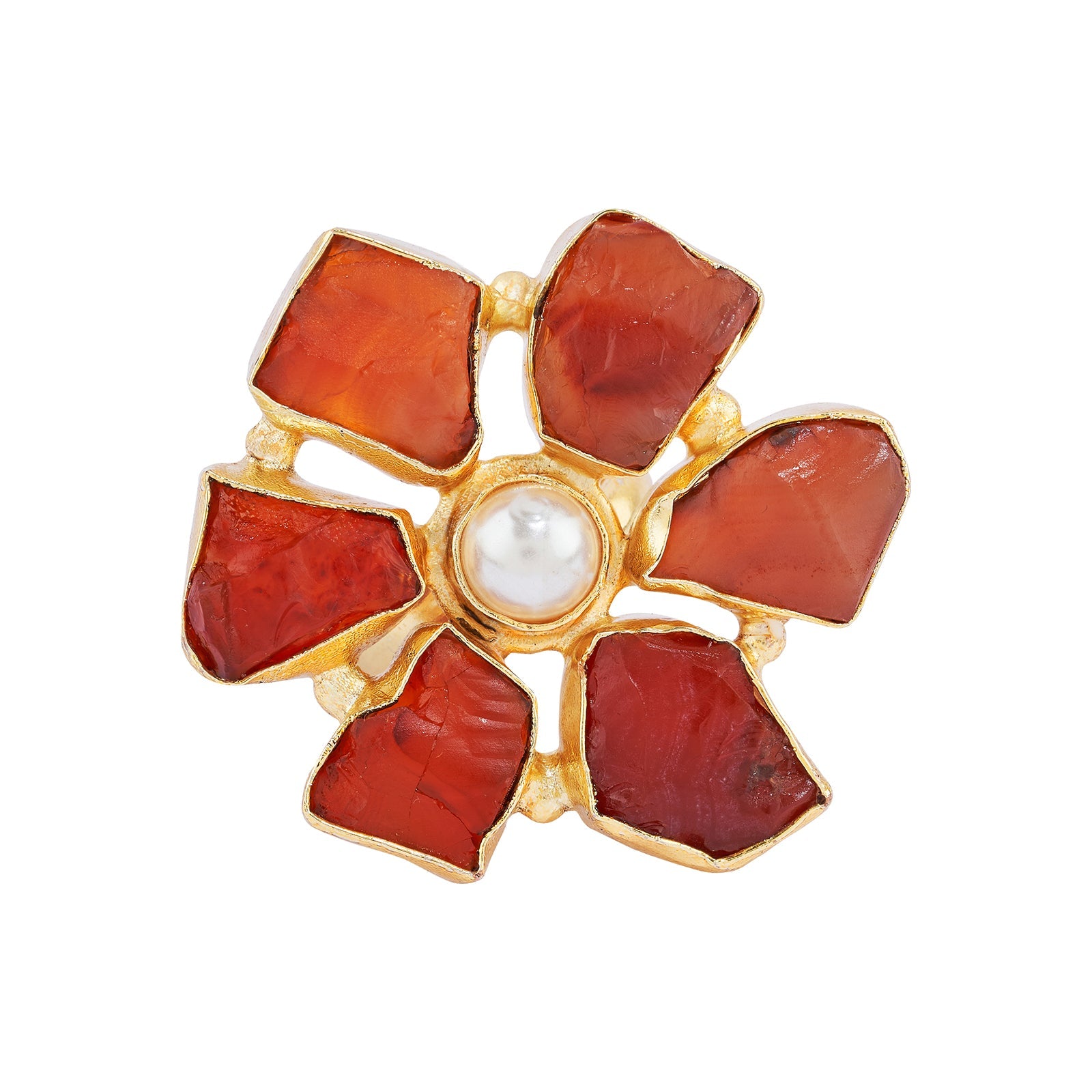 Teejh Veyna Orange Natural Stone Rings