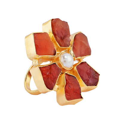 Teejh Veyna Orange Natural Stone Rings