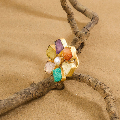 Teejh Veyna Multicoloured Natural Stone Rings