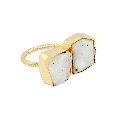Soléa White Natural Stone Ring
